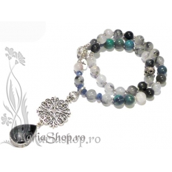 Colier azurit, agate si onix